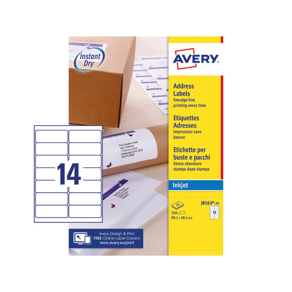 Avery L7163 Address Labels 14/Sheet (100 Sheets)