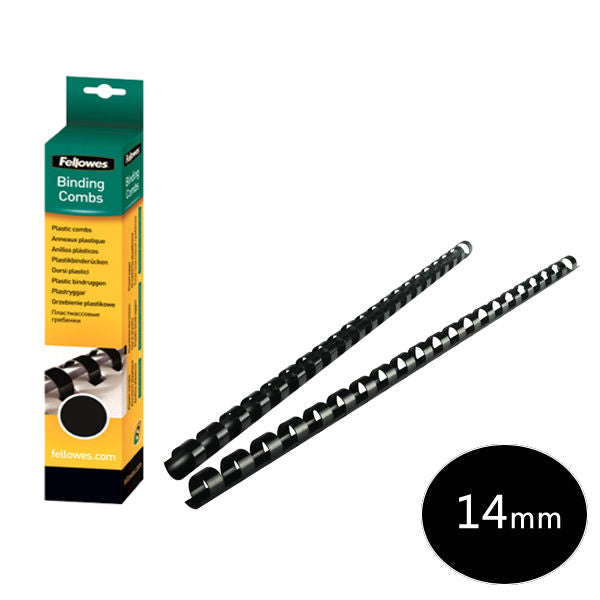 Fellowes Binding Combs 16mm Black (100-Pack)