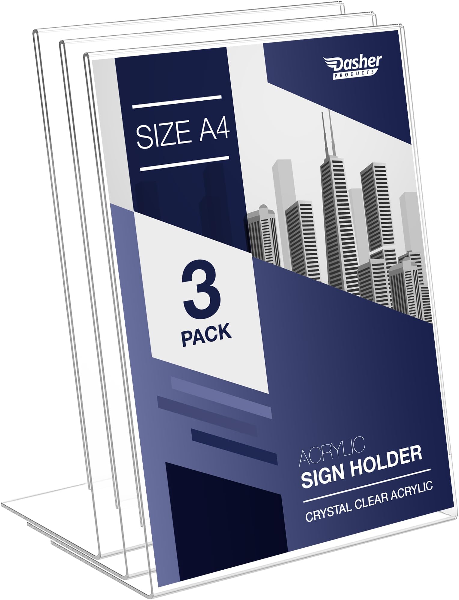 Numai Essentials Acrylic A4 Slanted Sign Holder — L-Shape
