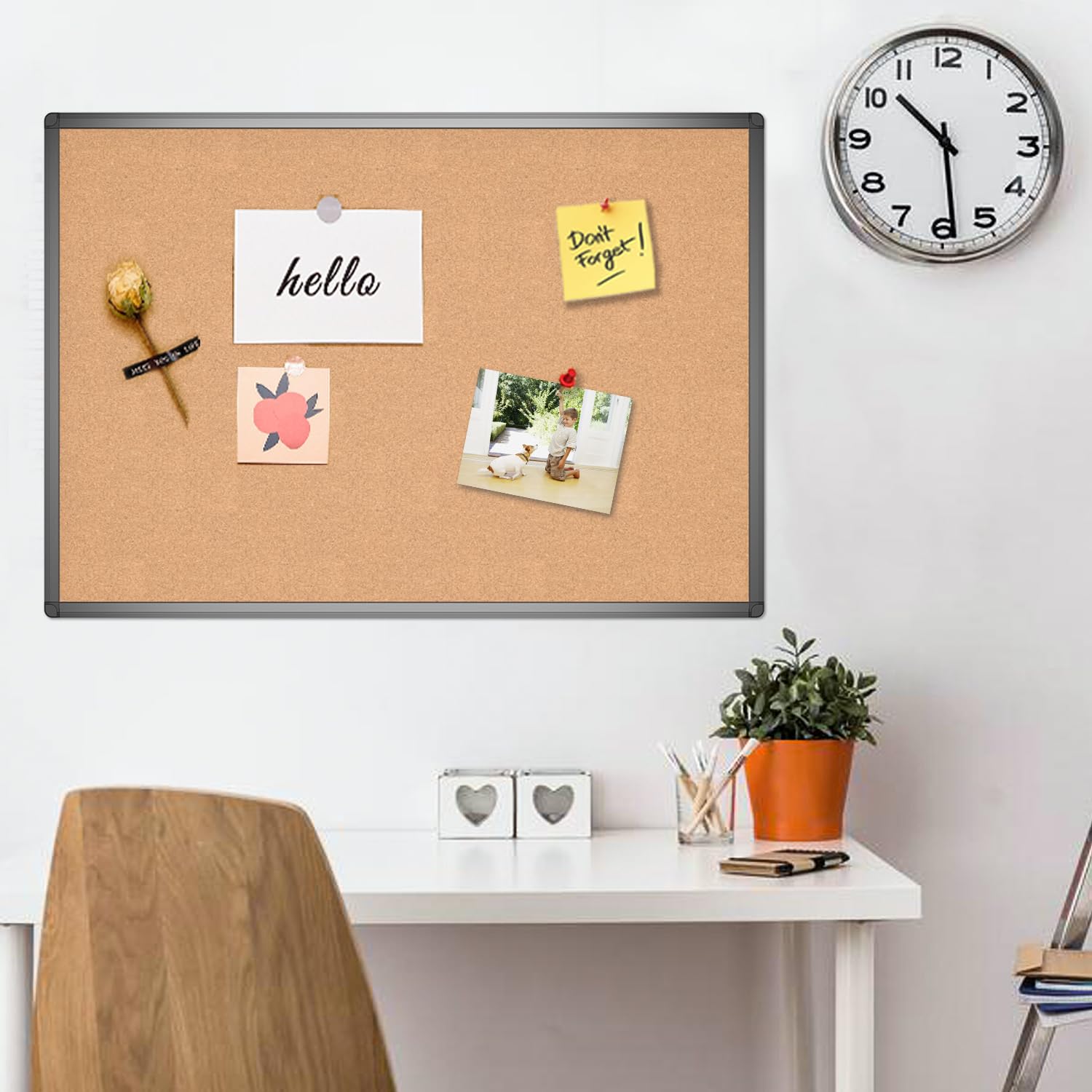 Bi-Office Cork Notice Board 1200x900mm — Wood Frame