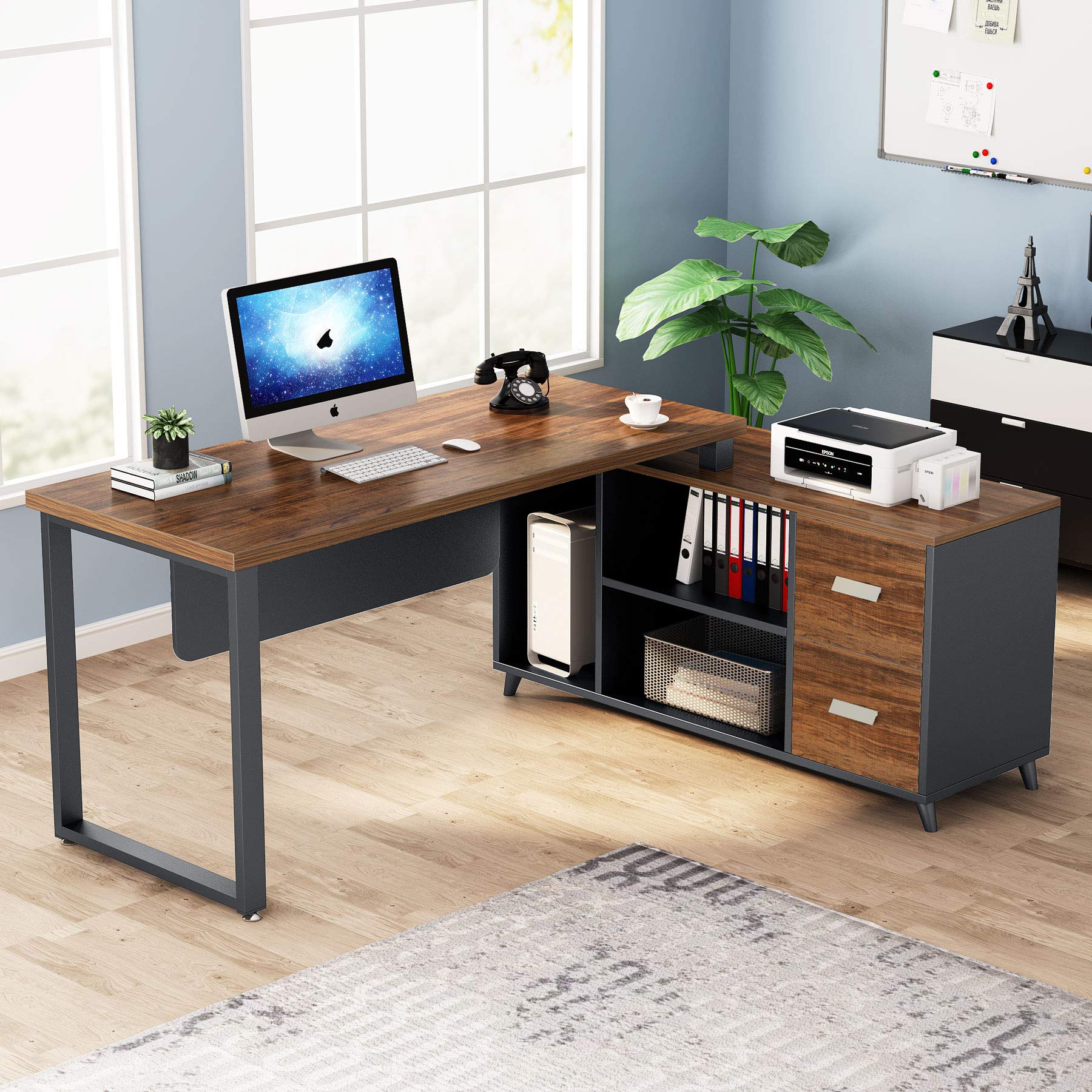 Numai Essentials Office Desk 120x60cm — White/Oak Legs