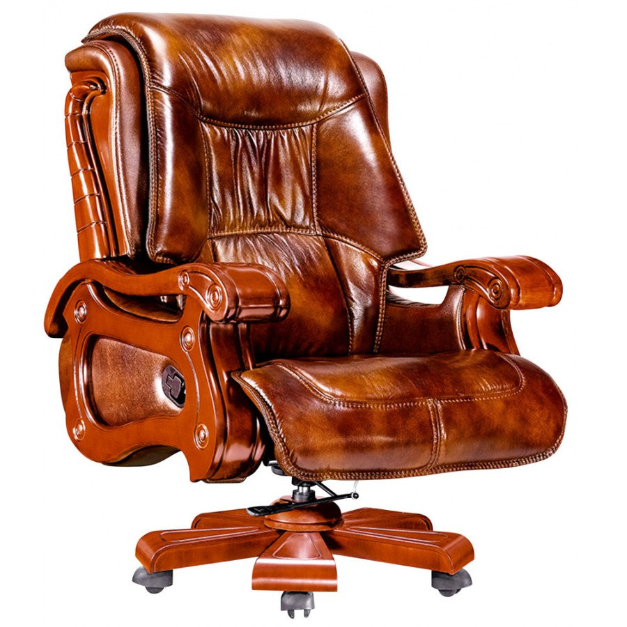 Numai Essentials Executive Leather Office Chair — Black
