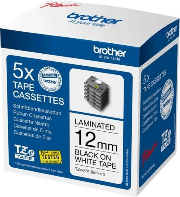 Brother TZe-231 Tape 12mm Black on White