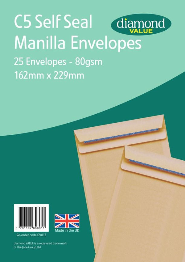 C5 Manilla Envelopes Self-Seal (250-Pack)