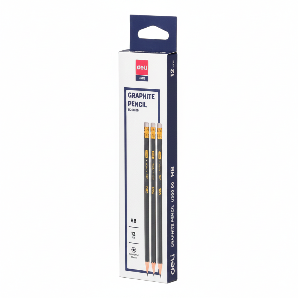 DELI HB Graphite Pencil W/eraser EU20000 (12/Pack)