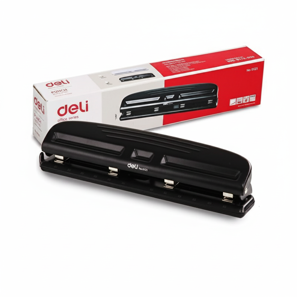 Deli E0121 4-Hole Punch - 10 Sheets Capacity