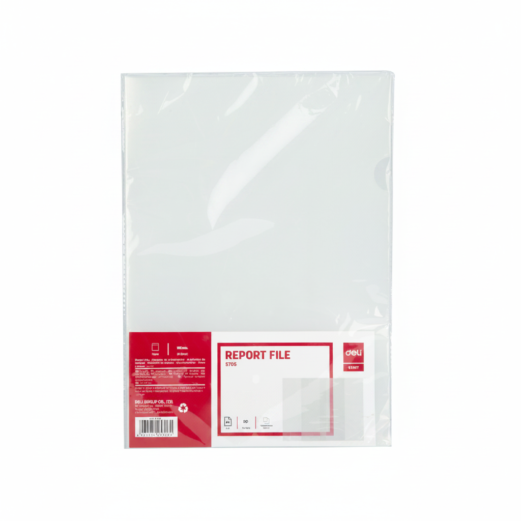 E5706 Deli Clear L Folder(1X10) A4 Report File, PP Transparent Cover Document Holder