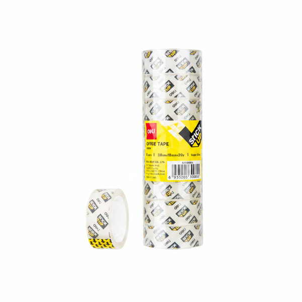 Deli-E30064 Tape TRANSPARENT 18mm×20Y×38mm(8rolls/tube)