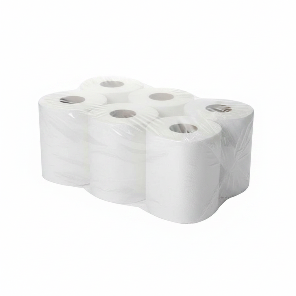 AUTO CUT TISSUE ROLL 900 GRAMS LAMINATED EMBOSSED 7 PERFORATED PACK OF 6