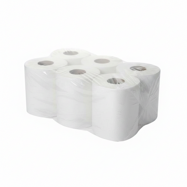 AUTO CUT TISSUE ROLL 900 GRAMS LAMINATED EMBOSSED 7 PERFORATED PACK OF 6