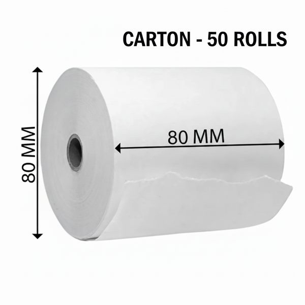 THERMAL PAPER CASH ROLL 48GRAMS 80MM CARTON /50ROLL