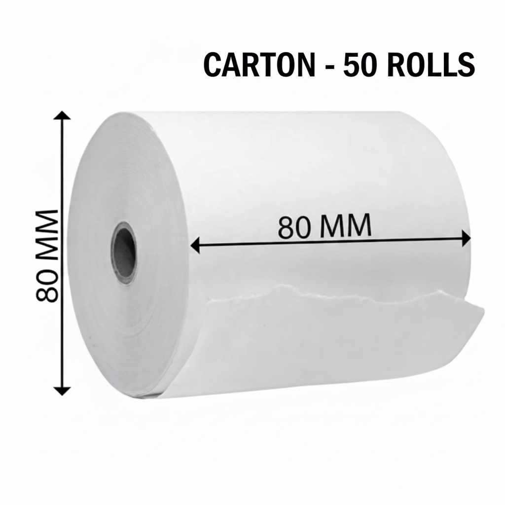 THERMAL PAPER CASH ROLL 65GRAMS 80MM CARTON /50ROLL