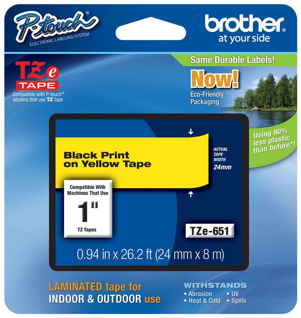 Brother TZe-631 Tape 12mm Black on Yellow
